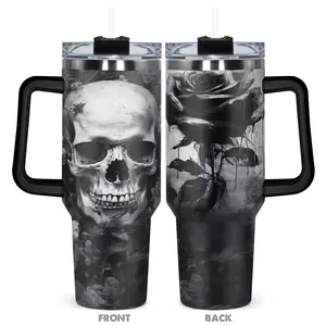 1pc, Gifts for Skull Lovers 40oz Tumbler, Skull Funny Print 40oz, Insulated and Durable, Gift for Any Occasion: Birthdays, Holidays, or Special Moments for Family, Friends, or Coworkers, Stainless Steel Drinkware, Reusable Vacuum Insulated