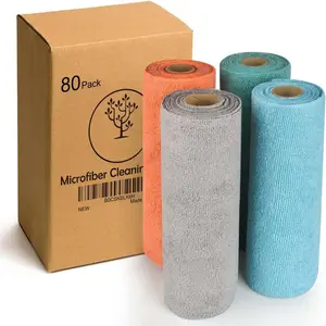 4 Roll Microfiber Cleaning Cloth 80 Pack  Microfiber Towels for Household Cleaning and  Cleaning Easy - and Lint Free