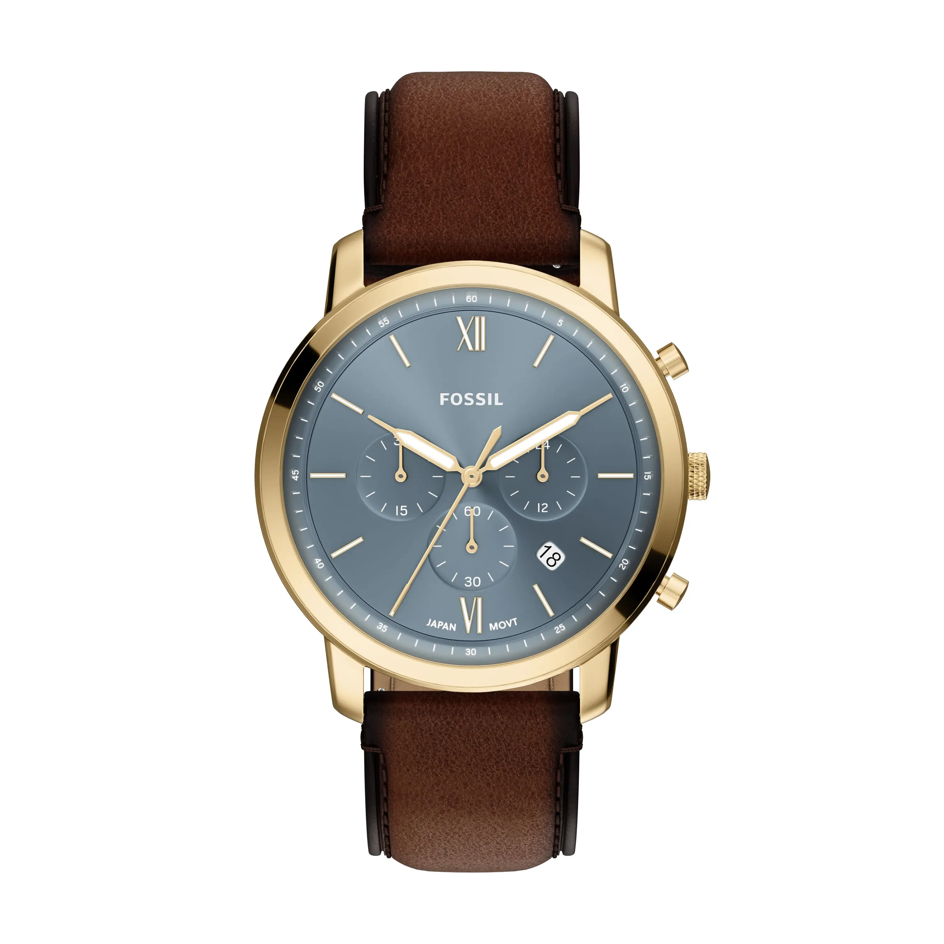 Fossil Men's Neutra Chronograph Brown Leather Watch