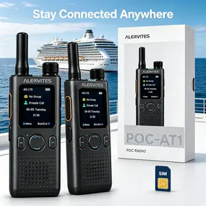 JUCJET 2-Pack White PoC-AT1 PoC Radio Walkie Talkies - LTE Network 2-Way Audio Device, Group & Private Calls, App Group Management, 3-Year SIM Plan, USB-C Charging