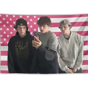 Sturniolo Star Triplets Flag Tapestry Wall Tapestry Poster Suitable for College Dormitory Cave Bedroom Living Room Party Decoration Merch