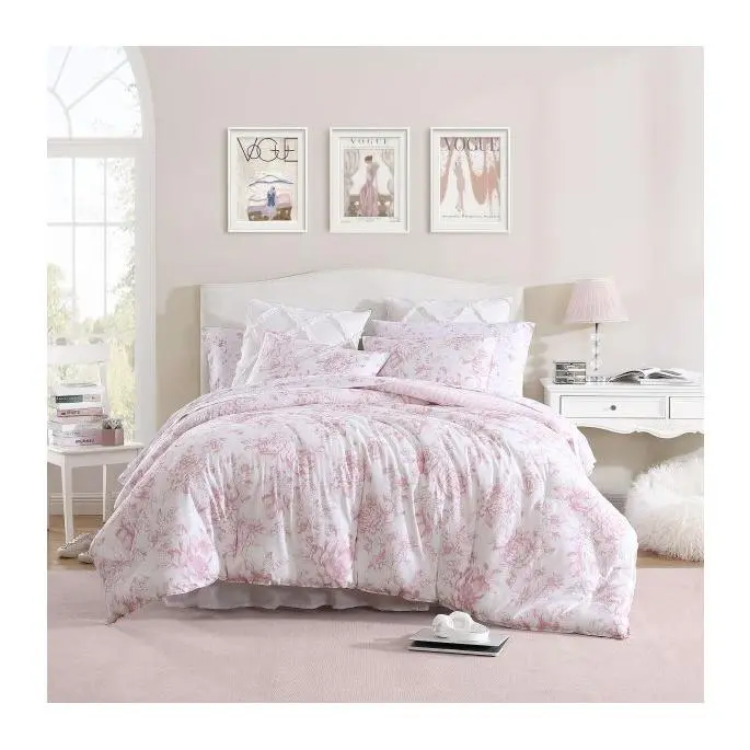 Laura Ashley Delphine Pink King Comforter Sham Set
