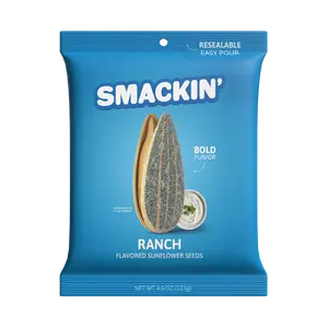 Ranch - SMACKIN' Jumbo Roasted Sunflower Seeds, No Salty Burn, American Made, Easy Pour & Seal, 4oz Bag