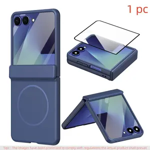 skin sensitive magnetic phone case, Protector for Samsung Galaxy Z Flip7/6/5/4/3, Comes with tempered glass film zflip7 supports wireless charging zflip6 protection hinge zflip5 shell film integrated zflip4 anti drop zflip3 folding phone case