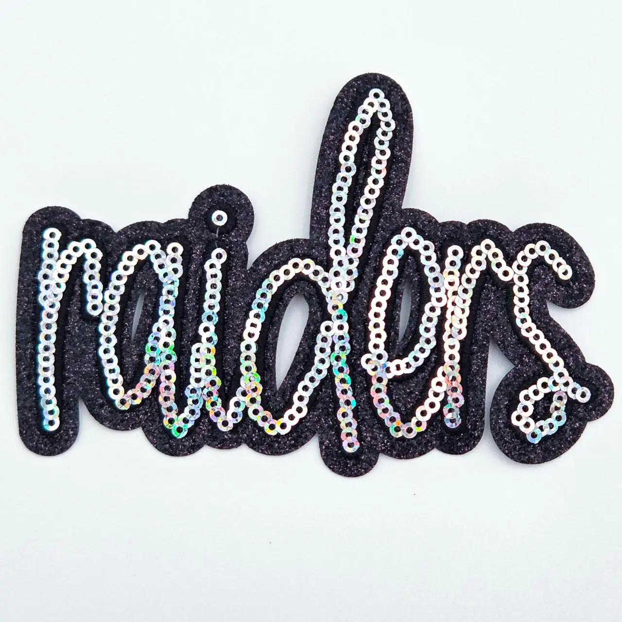 Raiders Sequin & Black Glitter Mascot Hat Patch
