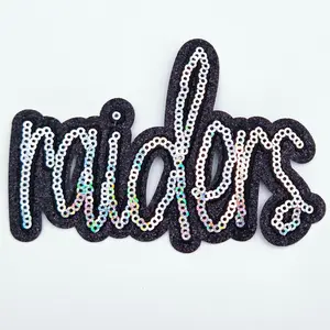 Raiders Sequin & Black Glitter Mascot Hat Patch