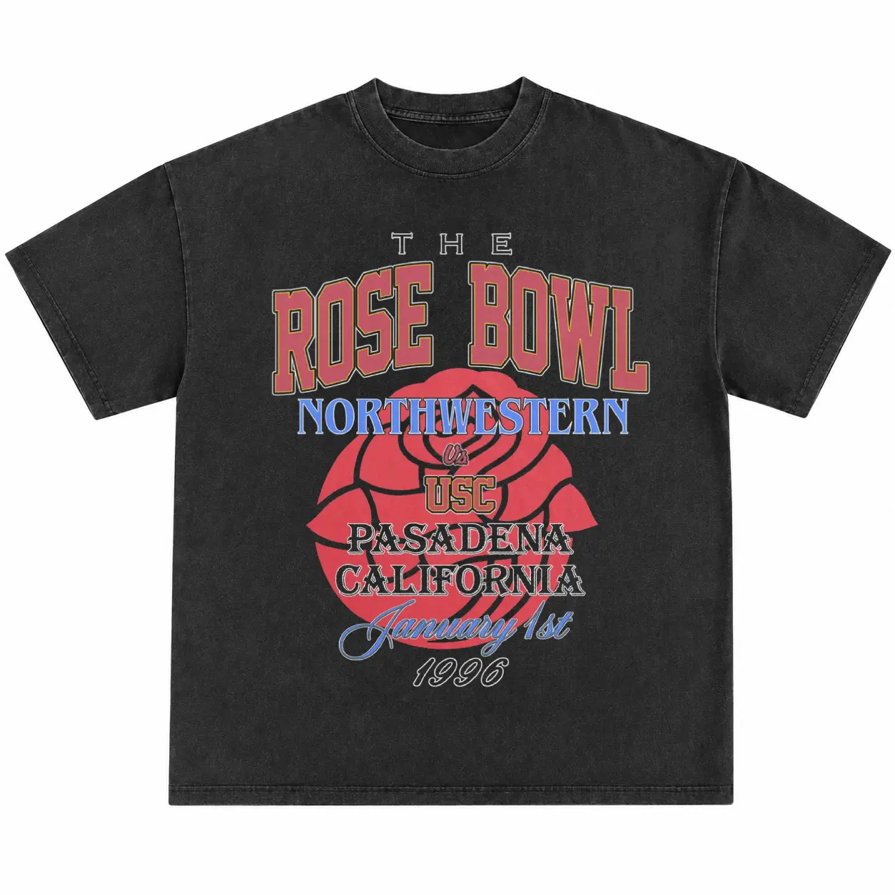 Rose Bowl 1996 Northwestern vs USC Shirt, Vintage College Football Graphic Tee, Retro Pasadena Game Day Fan Apparel, Classic 90s Football Matchup T Shirt Menswear & Underwear - Men's Tops - T-Shirts