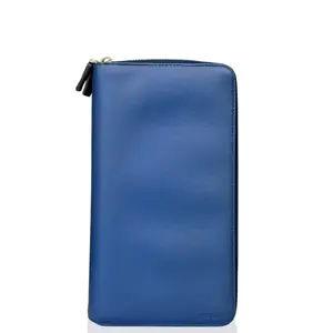 Pre-owned PRADA Leather small leather goods Continental Wallet Saffiano Calfskin Blue (mx040126c4)