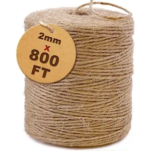 2mm  Jute Twine String Thin for Craft  Garden  Wrapping Christmas  Art Decoration Packing String  Art Decoration (Brown) (800 Ft (244M))