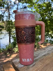 Myra Wide Wyoming Brown Tooled Tumbler S-12056