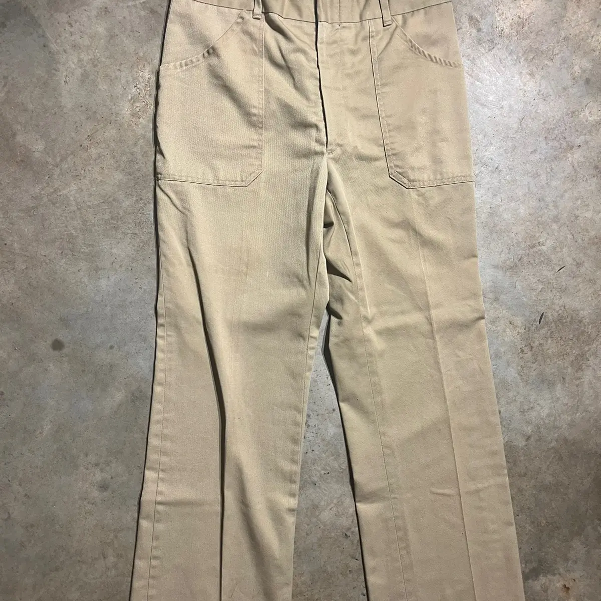 Vintage 1970s Safari Khaki Trousers 34x32