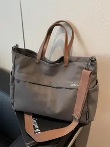 Women's Solid Color Handbag, Fashionable Large Capacity Multi Pocket Handbag, Casual Versatile Travel Commuting Bag, Girl Fashionable Shopping Bag, Casual Commuter Bag, Casual Tote Bag