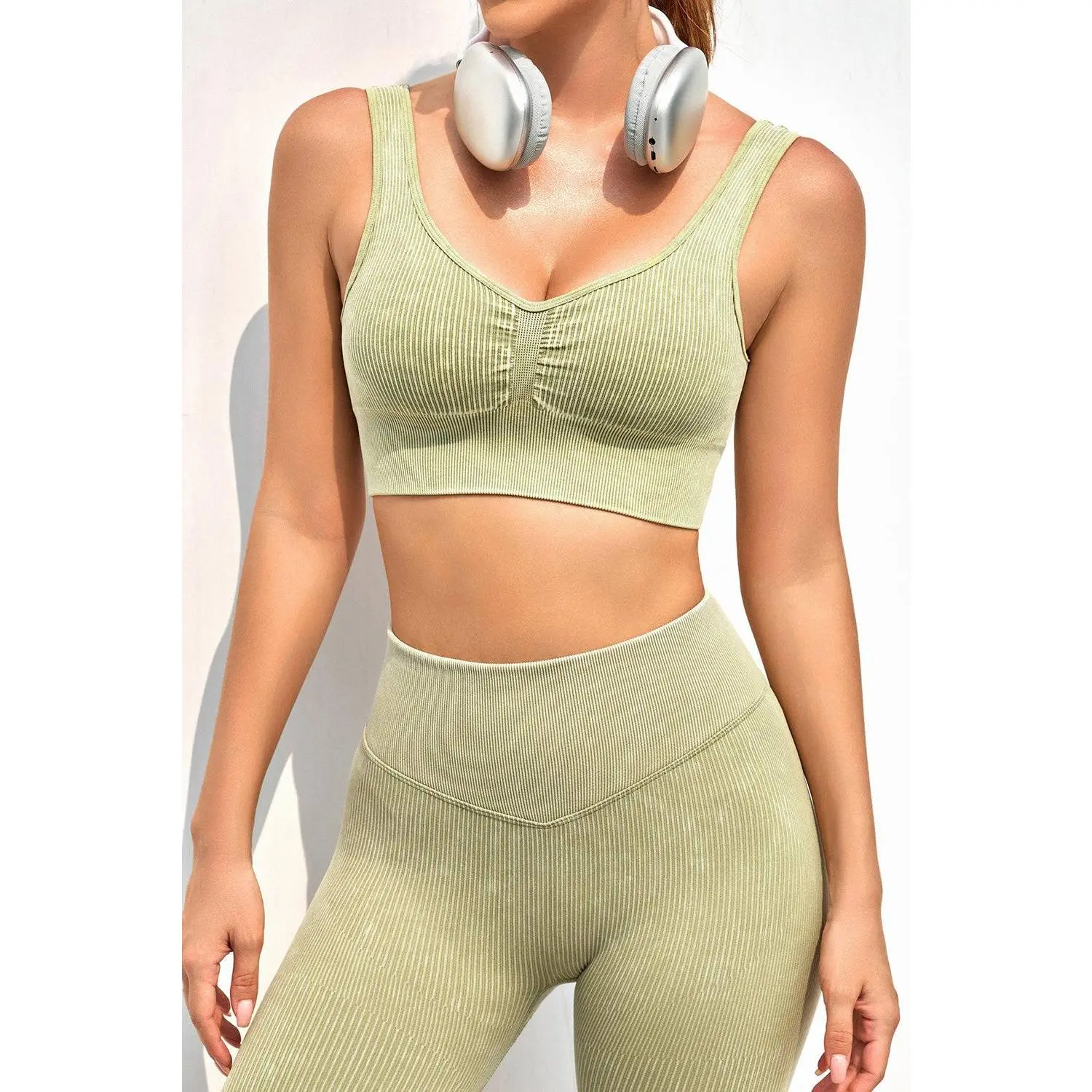 Ruched Wide Strap Sports Top