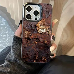 Phone Case: Phone Case- Showcasing the Latest Fashion Innovation, the IMD Laser Phone Case Features a Durable Rustic Metal Rust Texture Design, Compatible with iPhone 17/17 Ari 16/15/14/13/12/11/Pro/Promax and Galaxy S/A Series. This Is an Ideal Gift