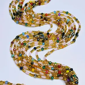 Luxury Soft Glow in the dark waistbeads Tie on women Adormnent Body jewelry for daily use.