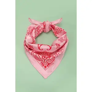PAISLEY PINK SILKY FEEL BANDANA SCARF