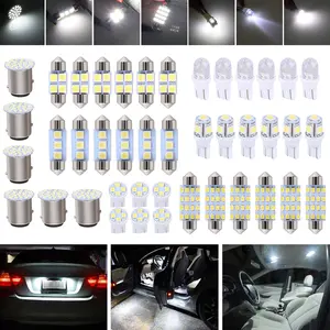42PCS Car LED Bulb Set – T10, Festoon, Dome & License Plate Lights, 6500K White, IP68 Waterproof, Easy Install Interior Light Kit for 12V Vehicles