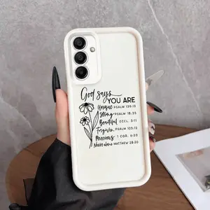 Phone Case - God'S Word Floral Pattern Bible Verse Phone Case for Samsung Galaxy S26 S25 S24 S23 S22 S21 Fe Plus Ultra A13 A14 A15 A16 A17 A33 A34 A35 A36 A52 A53 A54 Note20 Cartoon Funny Drop-Proof Full