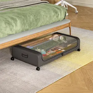 Under Bed Storage with Wheels and Lid, Under Bed Rolling Storage with XXL Large Capacity, Under the Bed Storage for Bedroom Under Bed Storage Containers for Clothes, Shoe，Blanket，Toy Book
