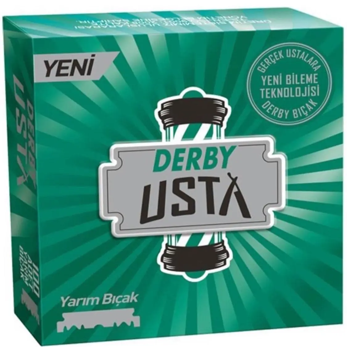 Derby Usta single edge razor blades, 100 blades pack Pre cut Pre snipped Half blades for barber razors beard neck head shaving for master barbers