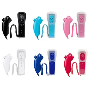 Compatible with Wii left and right controllers, Wii straight controller + left-hand chicken leg controller (curved controller) with silicone sleeve and wrist strap (standard version)