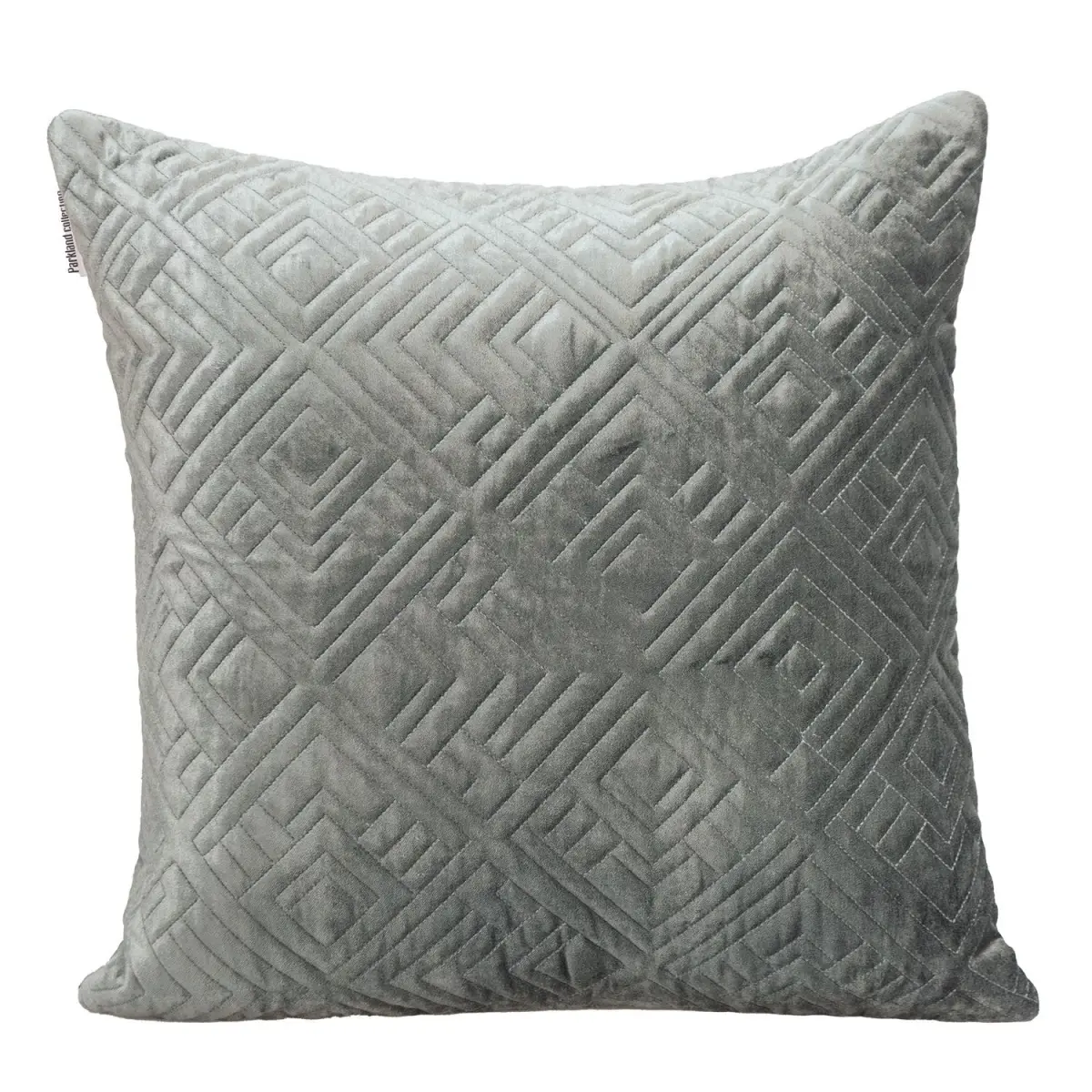 HomeRoots Quilted on Front Square Geometric Charcoal Decorative Throw Pillow - Bold Accent, Removable Cover, Soft-Touch Cushion for Home Bedding, Soft Furnishings