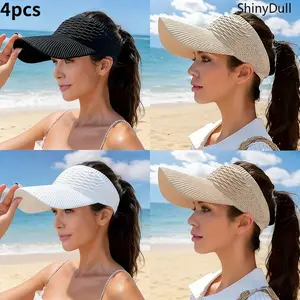 ShinyDull Women's 4-Pack Unisex Ripstop Snapback Sports Outdoor Cap & Open-Top Sun Protection Set, Versatile Hat for Outdoor Activities & Casual Outings, Snapback Hats
