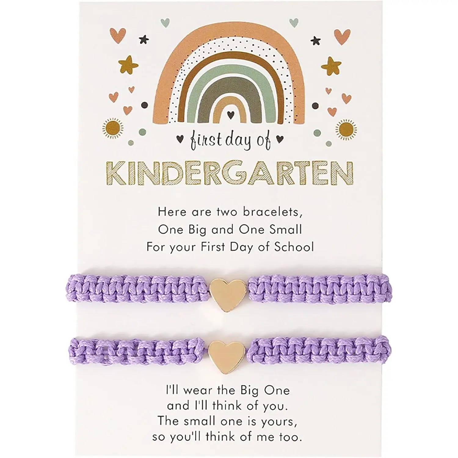 First Day of Kindergarten Bracelets,First Day of School Bracelets for Mom and Daughter,Back to School Bracelet Pre-K Matching Heart Wish Adjustable Bracelet