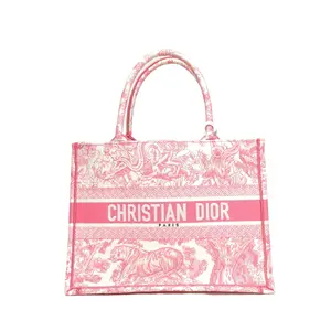Pre-owned Dior Book Tote Medium 36 Blush Pink Canvas Pristine