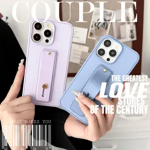 Solid Color Phone Case with Finger Ring Holder, Shockproof Phone Protective Cover, Phone Accessory Compatible with iPhone 15 14 13 12 16 Pro, Casing