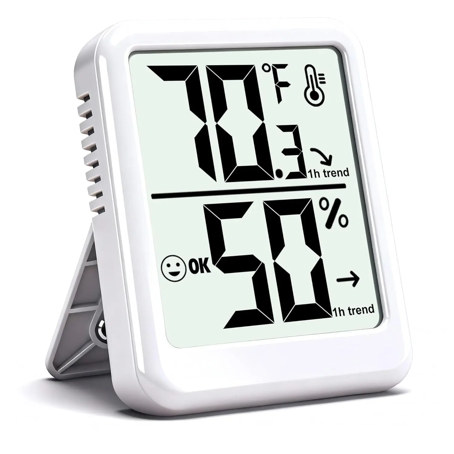 Room Thermometer Indoor Hygrometer Humidity Meter Gauge Digital Temperature and Humidity Sensor Monitor for Home Office House Pets Plants - AAA Battery Included