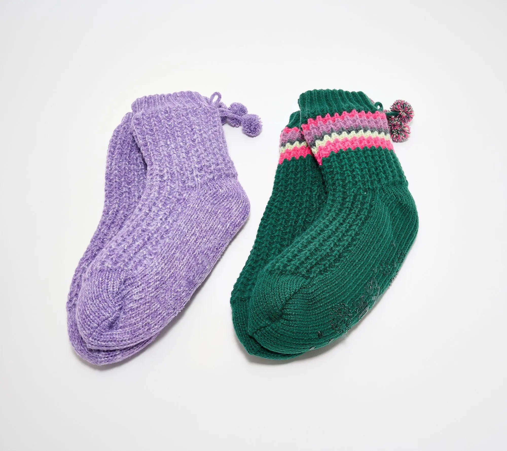 MUK LUKS Set of 2 Aloe Infused Waffle Knit Cabin Socks