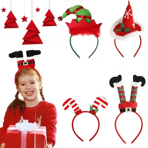 Christmas Headband for All, Cute 3D Funny Hairband, Plush Hat Shaped Hair Accessories, Children's Party, Cartoon Xmas Tree Decor