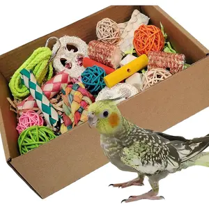 bird toys,Colorful Parrot Foraging and Tearing Toy Box - Suitable for chewing and foraging of long tailed parrots, Quaker parrots,cockatoos, Sun Conure, and other small and medium-sized parrots halloween  bird