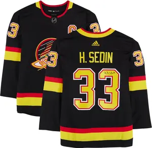 Henrik Sedin Vancouver Canucks Autographed Black Alternate Adidas Authentic Jersey - Fanatics Authentic Certified