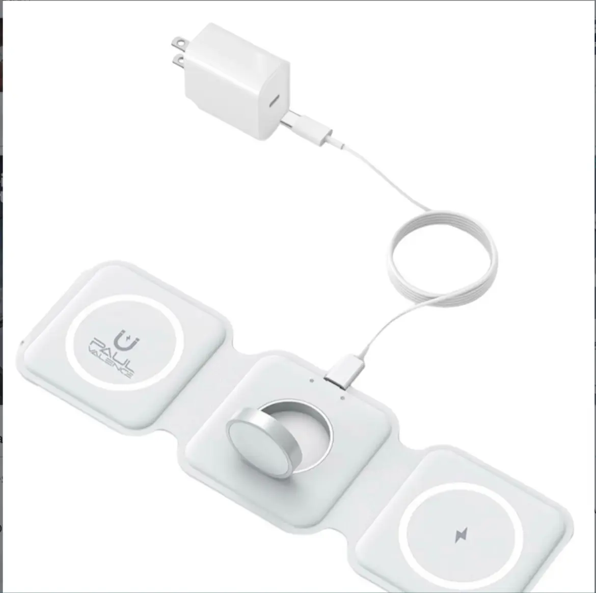 Foldable 3 in 1 Magnetic Wireless Charger for iPhone: Charging Station for Apple Watch iPhone 17 16 15 14 13 12 Pro Max Plus & Airpod - Travel Charging Pad Dock