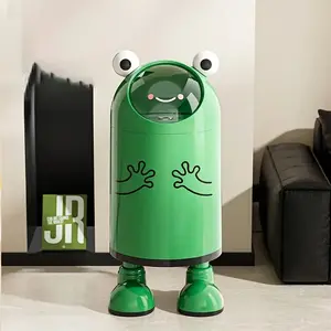 Cute Frog and Robot Shaped Trash Can with Lid, Cute Bins Trashcan, Easy to Use, Fun Home Decoration, Perfect for Bedroom, Living Room, Dormitory, Office - Enhances Quality of Life, Perfect Gift