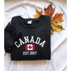 Embroidery Canada Sweatshirt,, Canada Flag, Canada Gifts, Essential Piece, Fits Any Wardrobe, Perfect Fit, Ultimate Comfort
