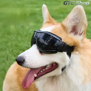 Adjustable Dog Goggles UV400 Protection, Windproof Anti-Fog Sunglasses for Small to Medium Pets, Outdoor Riding and Skiing Eye Protection