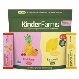 KinderFarms - Electrolyte Powder Drink Mix for Kids & Adults – Rapid Hydration, Immune Support, Low Sugar, No Artificial Dyes, Clean Ingredients,  Daily Electrolytes, Hydration Packets (16 to 28 Count)