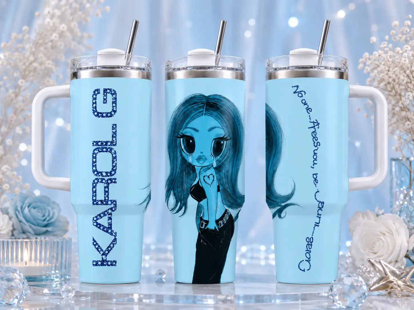 No Me Arrepiento de Sentir Tanto 40oz Stainless Steel Tumbler with Handle, 2026 Album Inspired Insulated Travel Mug, Latin Music Fan Gift, Reusable Cup for Hot & Cold Drinks