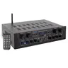Pyle 500W Max 4-Channel Bluetooth Home Amplifier - 20Hz-20kHz Range, Wireless Streaming, Radio, Card, USB/SD/AUX, RCA Inputs, LCD Display, Button, Subwoofer Box, Smartphone Compatibility, Protection, Portable Remote, Microphone Support for Home