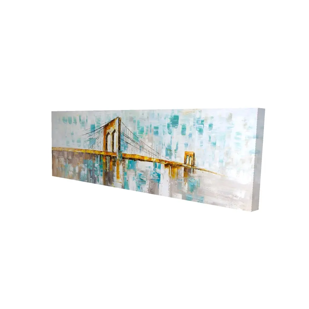360 stand Brooklyn Bridge Industrial Bedroom Canvas Photo Print, 16X48" in, Artistic Home Decor Wall Art Decoration, Ideal Gift for Home Supplies Enthusiasts, Cityscape Print, Decoration Items, Light Weight, Indoors