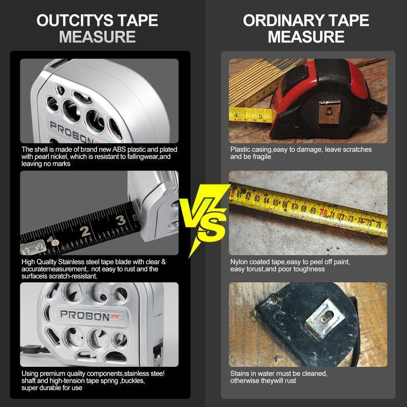 16FT Retractable Tape Measure Stainless Steel Measuring Tape With One sided Scale Waterproof Portable AutoLock Ruler With Magnetic engineer tape