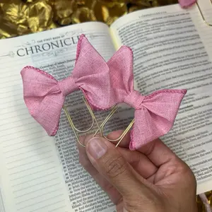 Pink Bible Bow Bookmark Clip-bookmark clips