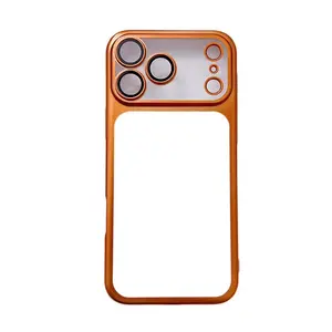 Matte Electroplated Sleek TPU-PC Case for iPhone 14-17, Full Coverage Protective Tech Accessory with Protection Features, Available in Black, Silver, Orange, Navy, Accessories