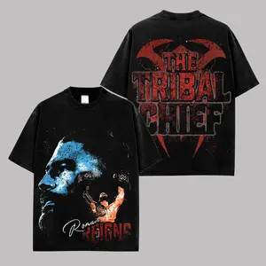 Vintage Roman Reigns Tribal Chief Wrestling Graphic Tee, Retro Head of the Table Cotton T-Shirt, Bloodline Champion Oversized Streetwear Shirt, Unisex  Fan Gift Tee