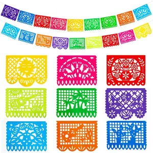 2 Packs 36 Ft Cinco De Mayo Decoration Mexican Party Banner, Fiesta Party Decoration Papel Picado Banner Dia De Los Muertos Day of the Dead Hanging Decor Home Mexico Birthday Supplies