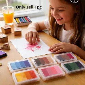 Gradient Multicolor Ink Pad (6 Colors Available), DIY Stamp Companion, Fun Graffiti, Creative Handmade Stamping, Student Journal Decor, Parent-Child Finger Painting Tool, Rubber Stamp Enthusiasts' Essential