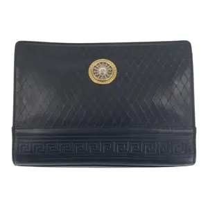 Pre-owned VERSACE Other Tote Bags Sunburst Leather Clutch Bag